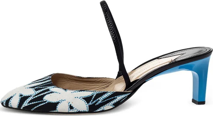 pre-owned 65mm Celestine floral-print slingback pumps