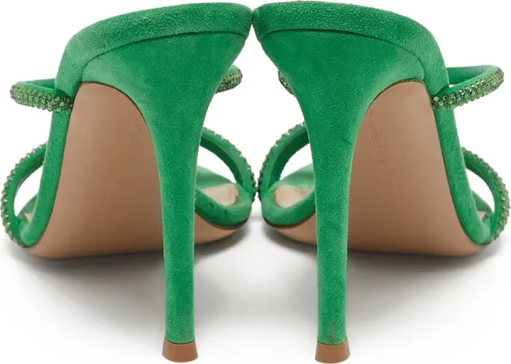 pre-owned 70mm Cannes rhinestone-embellished heeled mules - Image 3