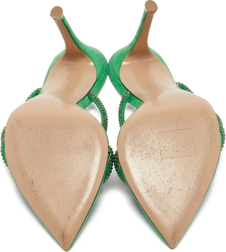 pre-owned 70mm Cannes rhinestone-embellished heeled mules - Image 5