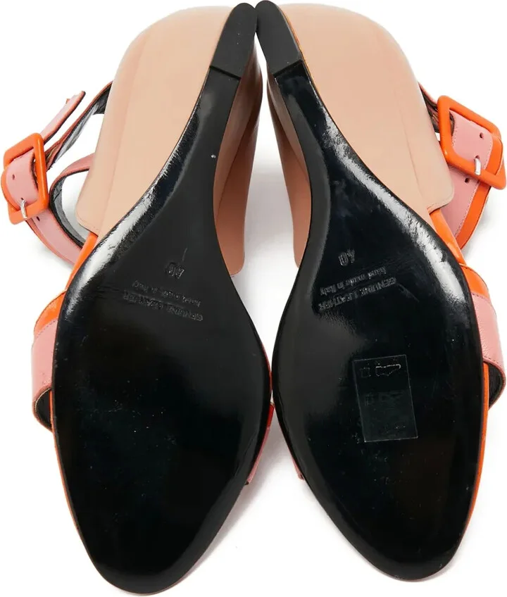 pre-owned 75mm Alpha wedge-heel colour-block sandals - Image 4