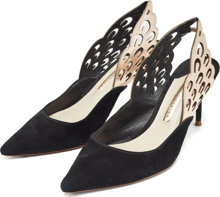 pre-owned 75mm Angelo wing-slingback pumps - Image 2