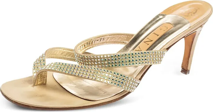 Pre-Owned 75mm Crystal-Embellished Sandals - Image 2