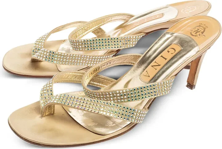 Pre-Owned 75mm Crystal-Embellished Sandals - Image 4