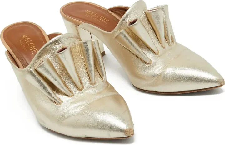 Pre-Owned 75mm Leather Mules - Image 4