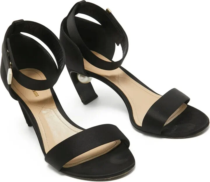 Pre-Owned 75mm Satin Ankle-Strap Heels - Image 3
