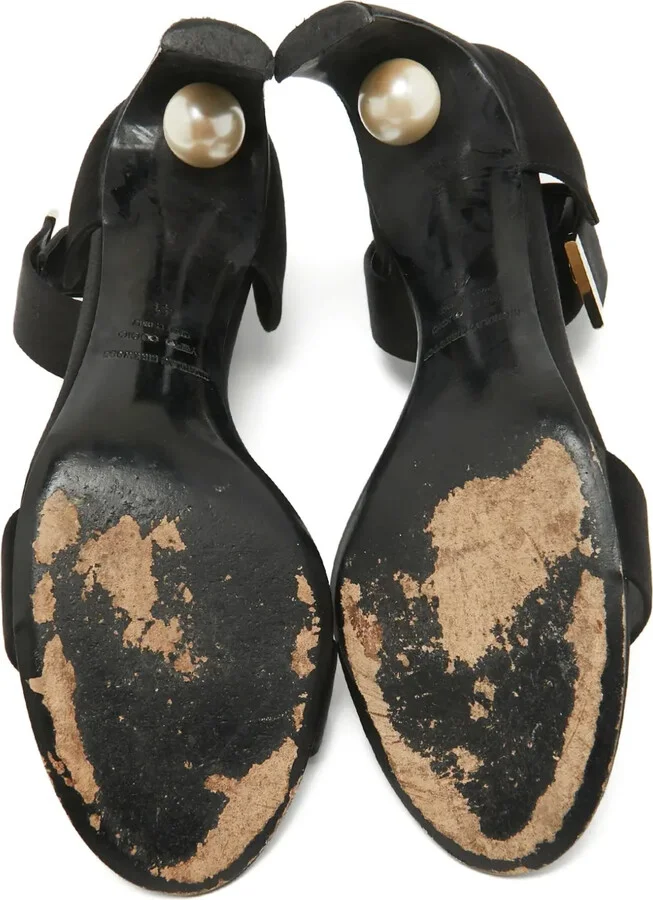 Pre-Owned 75mm Satin Ankle-Strap Heels - Image 4