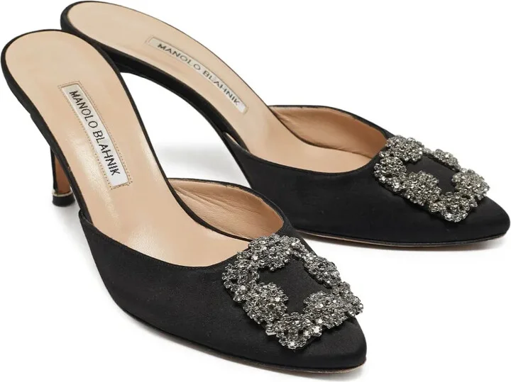 Pre-Owned 80mm Crystal-Embellished Mules - Image 2