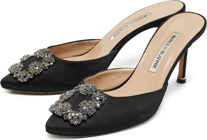 Pre-Owned 80mm Crystal-Embellished Mules - Image 3