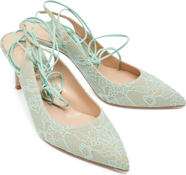 pre-owned 80mm Irene lace-up pointed-toe pumps - Image 2