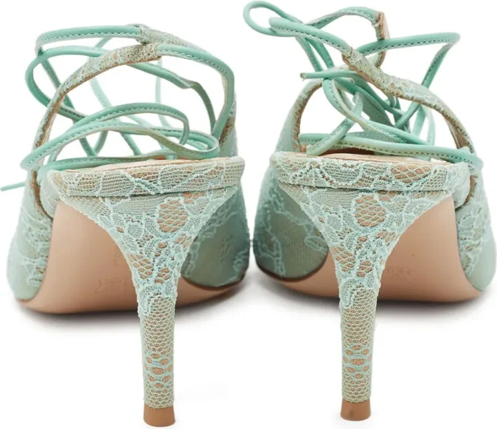 pre-owned 80mm Irene lace-up pointed-toe pumps - Image 3