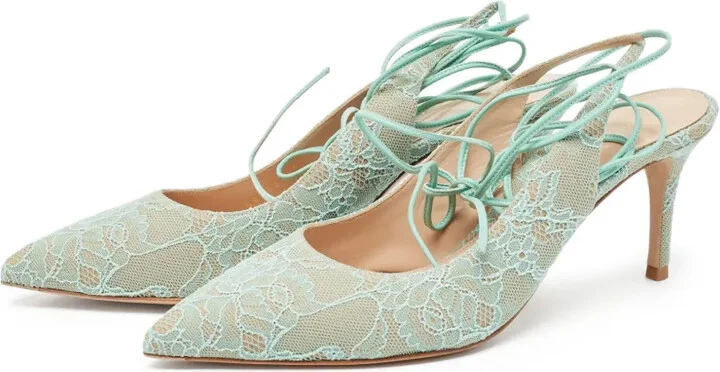 pre-owned 80mm Irene lace-up pointed-toe pumps - Image 4