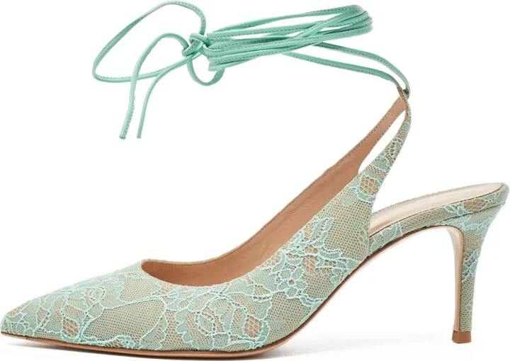 pre-owned 80mm Irene lace-up pointed-toe pumps