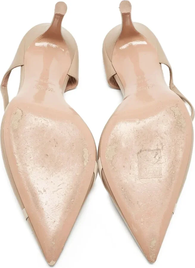 Pre-Owned 80mm Leather Strapped Pumps - Image 3