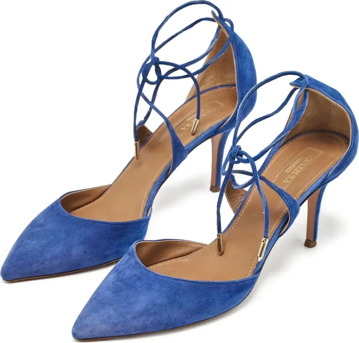 pre-owned 80mm Matilde lace-up pointed-toe pumps - Image 3