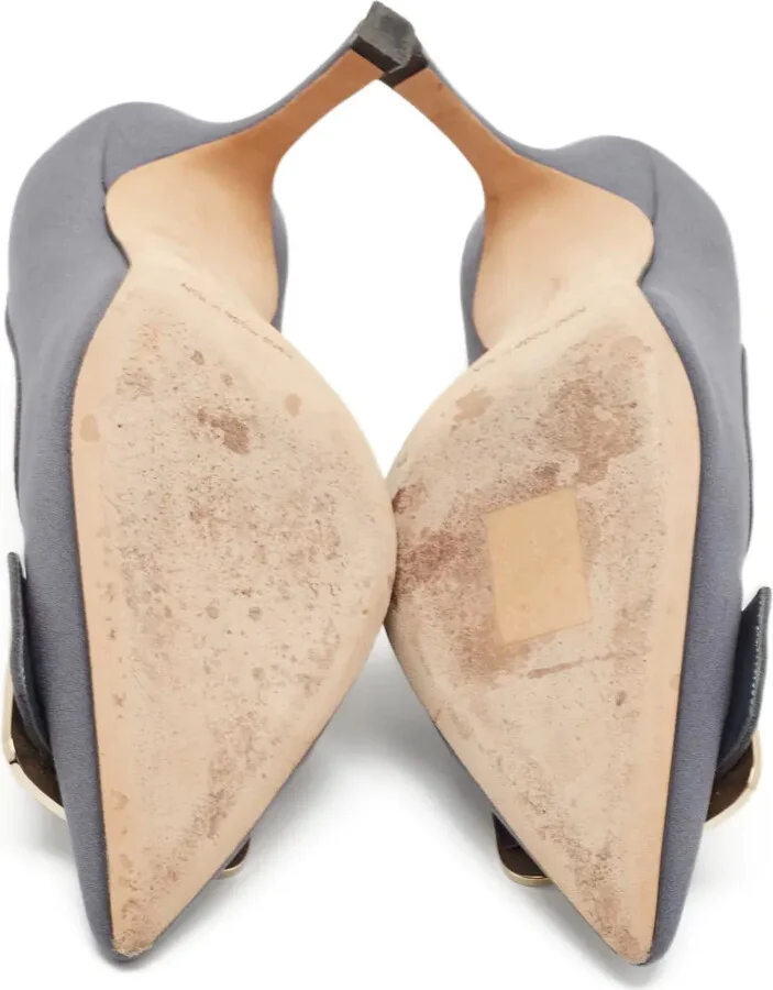 pre-owned 80mm Maysale satin pointed-toe pumps - Image 5