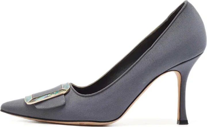pre-owned 80mm Maysale satin pointed-toe pumps