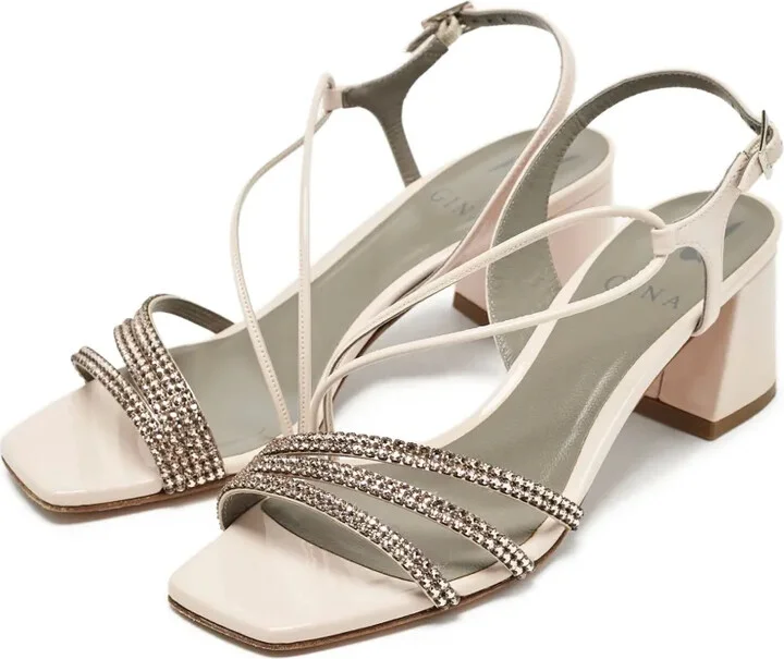 Pre-Owned 80mm Strappy Embellished Sandals - Image 2