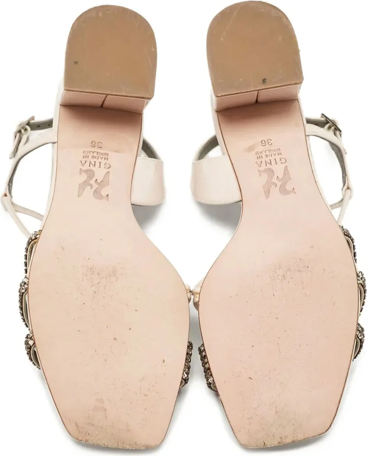 Pre-Owned 80mm Strappy Embellished Sandals - Image 4