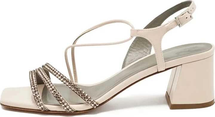 Pre-Owned 80mm Strappy Embellished Sandals