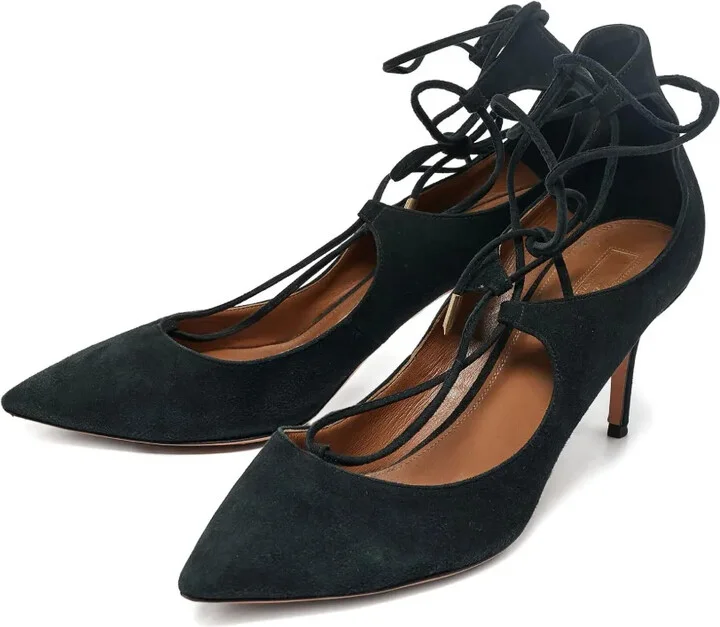 Pre-Owned 80mm Suede Pumps - Image 2