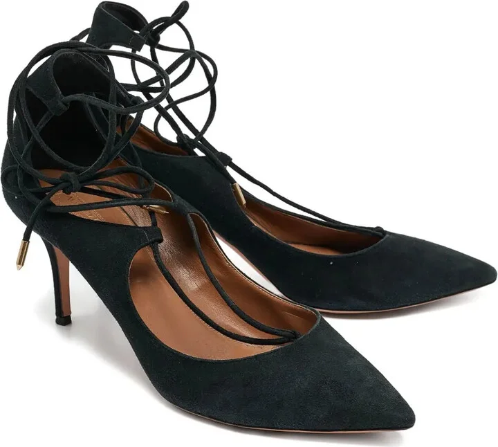Pre-Owned 80mm Suede Pumps - Image 3