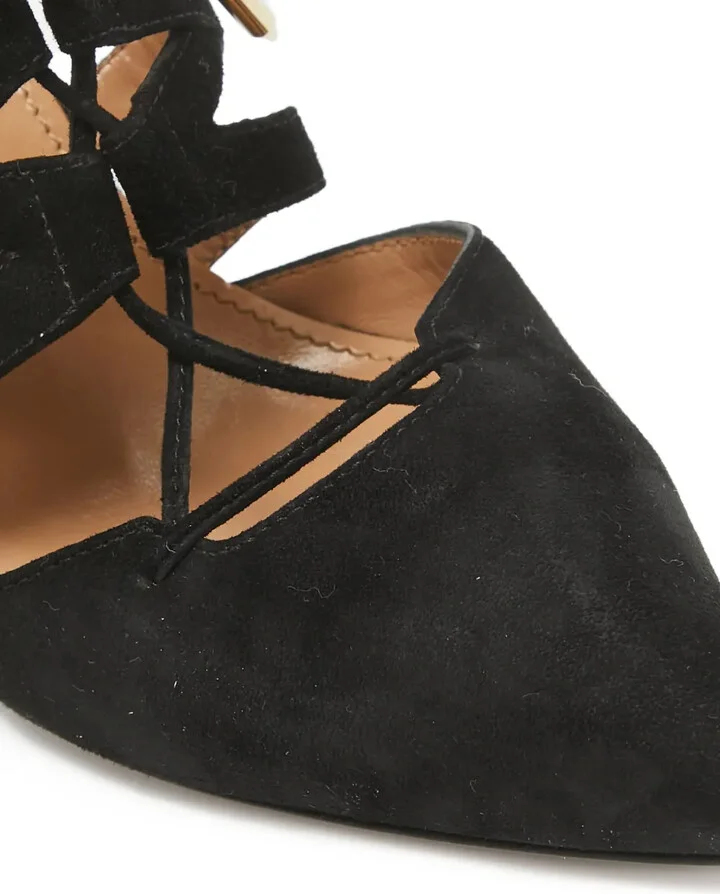 pre-owned 85mm Belgravia lace-up mules - Image 4