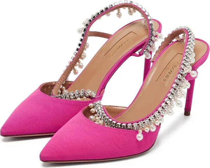 pre-owned 85mm Exquisite slingback pumps - Image 4