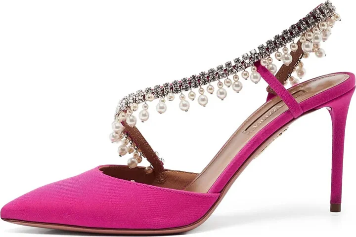 pre-owned 85mm Exquisite slingback pumps
