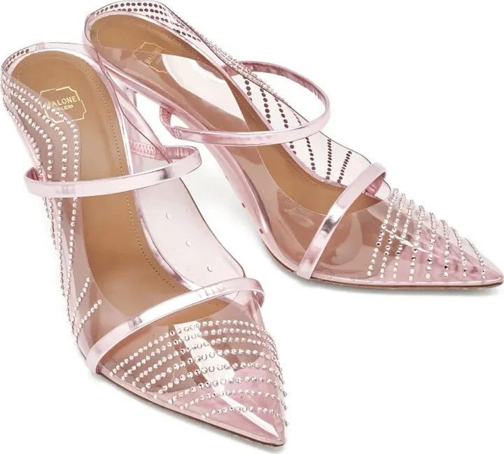 pre-owned 85mm Maureen rhinestone-embellished mules - Image 2