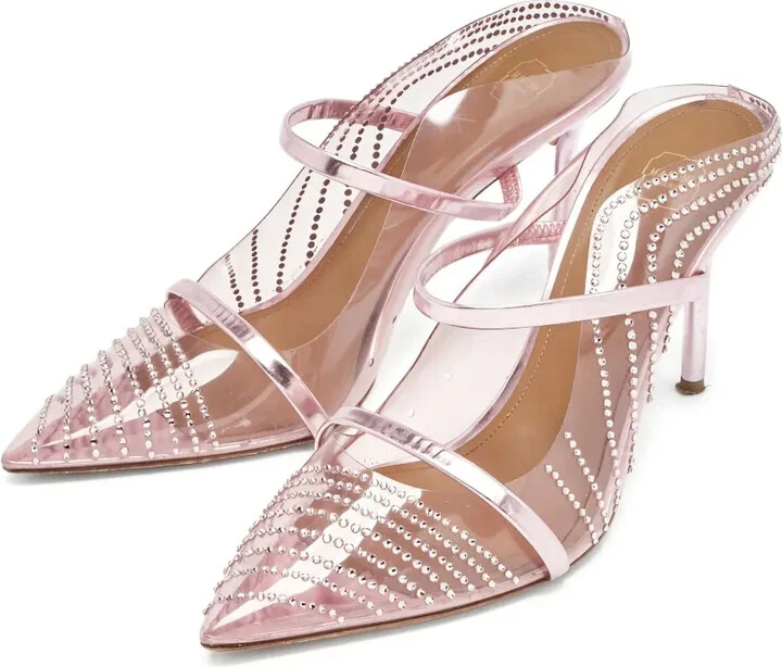 pre-owned 85mm Maureen rhinestone-embellished mules - Image 3