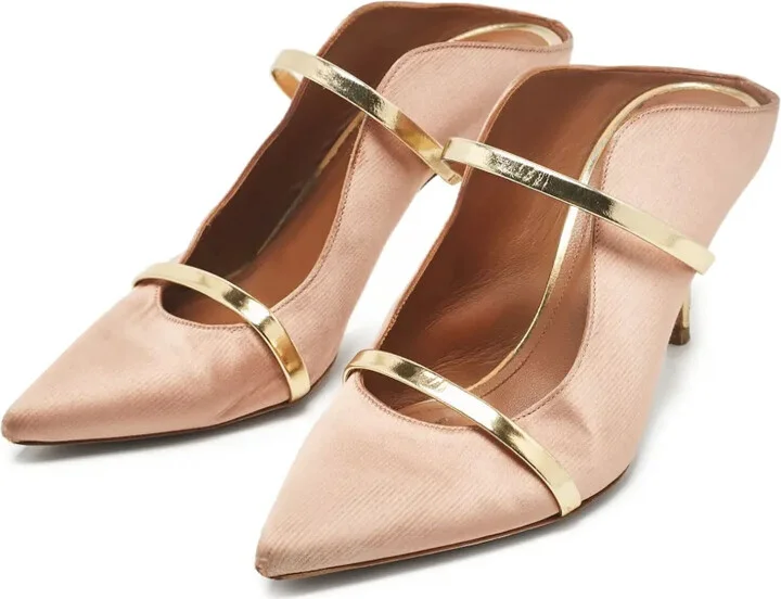 pre-owned 85mm Maureen satin mules - Image 2