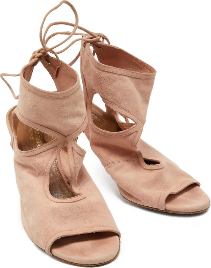 Pre-Owned 85mm Suede Sandals - Image 2