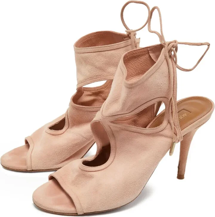 Pre-Owned 85mm Suede Sandals - Image 3