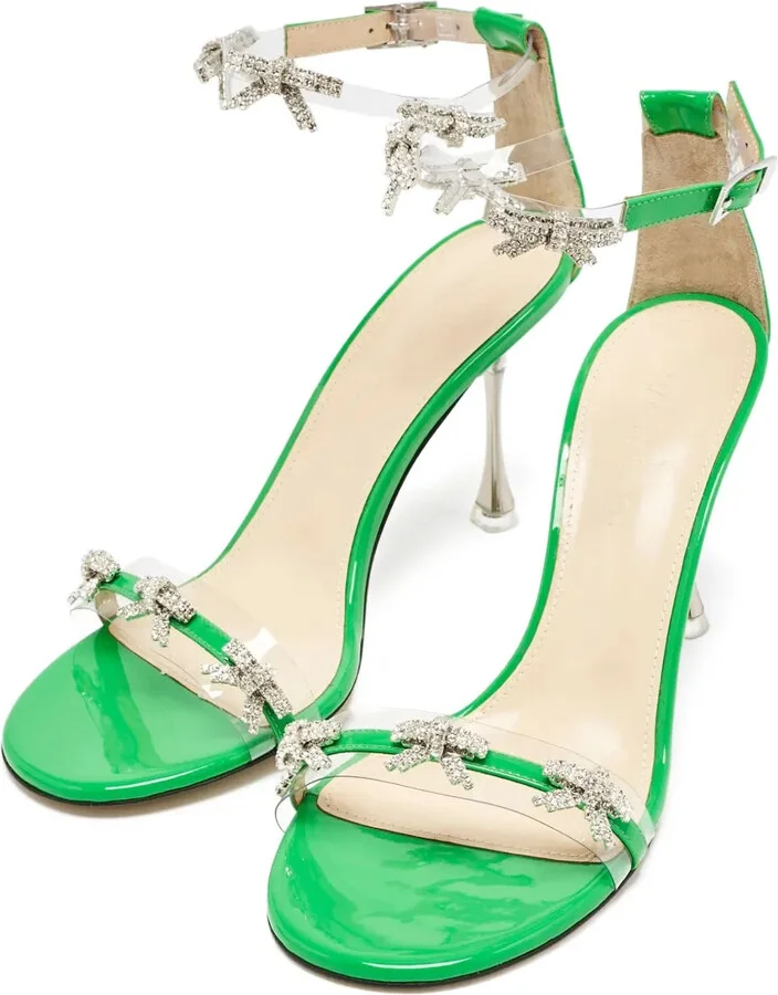 pre-owned 90m Crystal Bow embellished sandals - Image 2