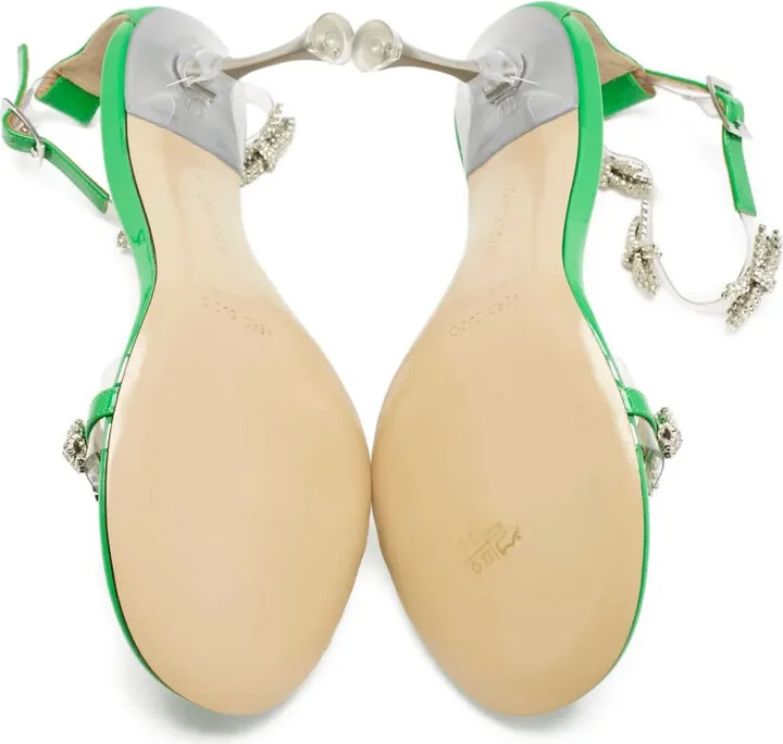 pre-owned 90m Crystal Bow embellished sandals - Image 4