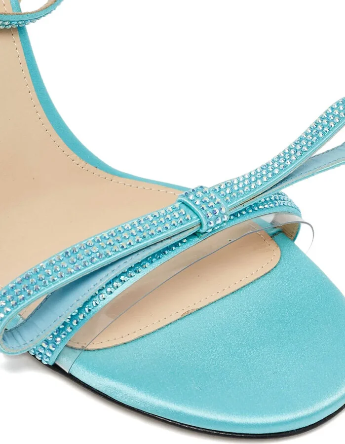 Pre-Owned 90mm Crystal Bow Sandals - Image 5
