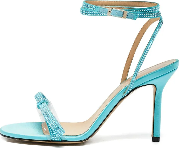 Pre-Owned 90mm Crystal Bow Sandals