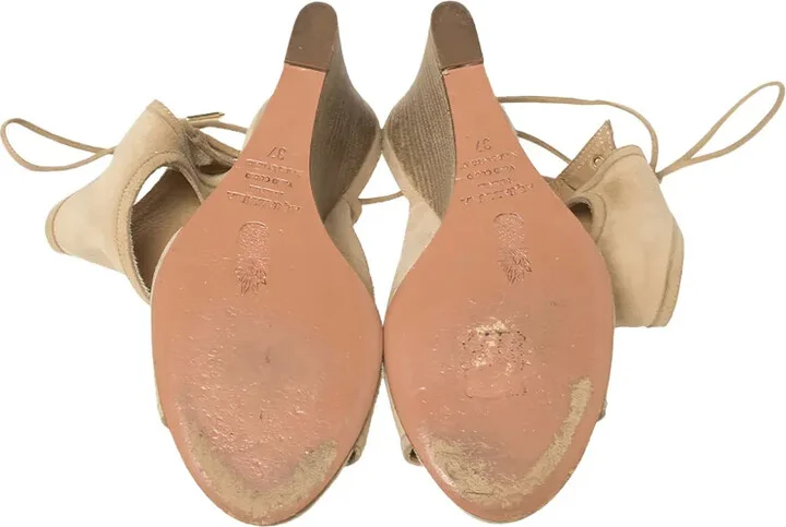 Pre-Owned 90mm Cut-Out Wedge Sandals - Image 3