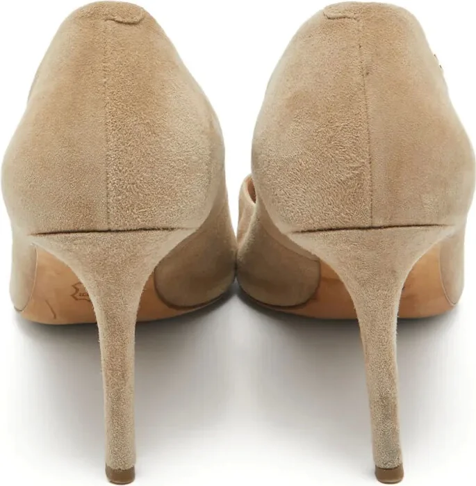 pre-owned 90mm Elizabeth pointed-toe suede pumps - Image 4