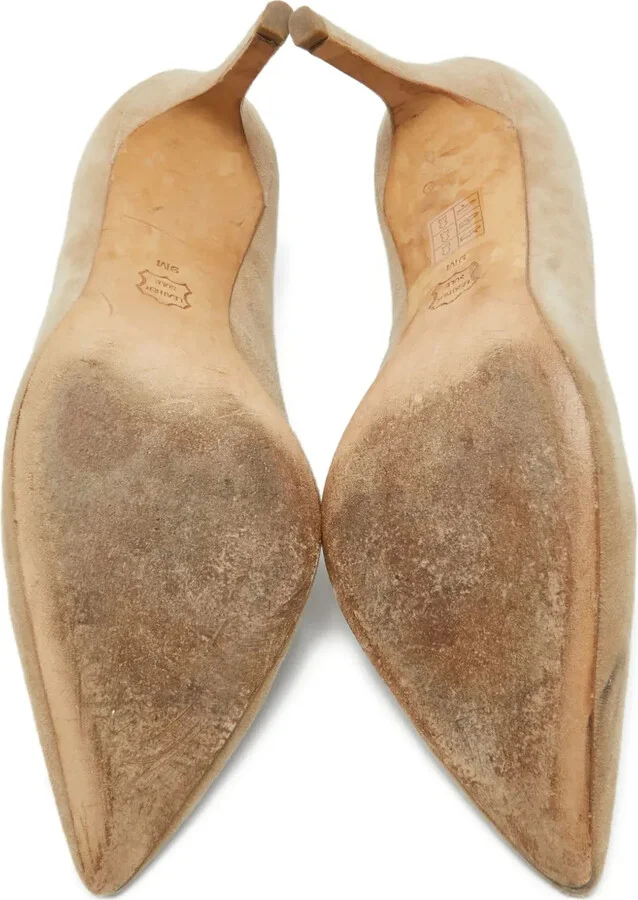 pre-owned 90mm Elizabeth pointed-toe suede pumps - Image 5