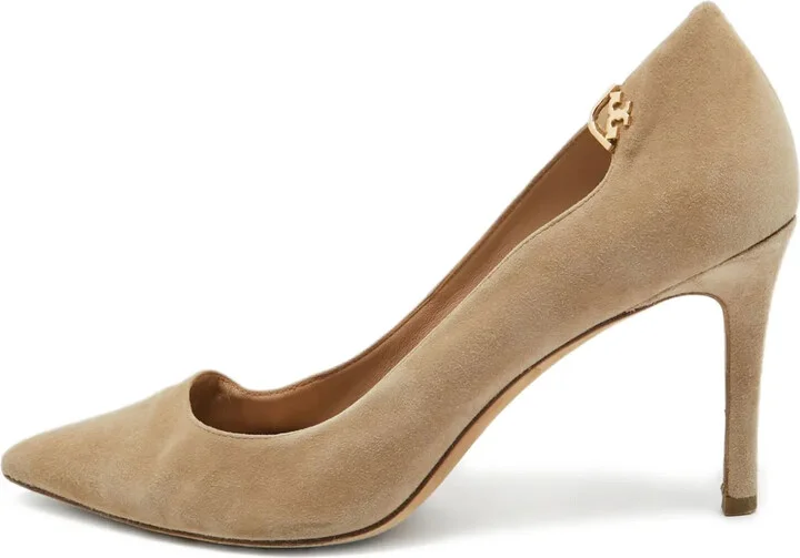 pre-owned 90mm Elizabeth pointed-toe suede pumps