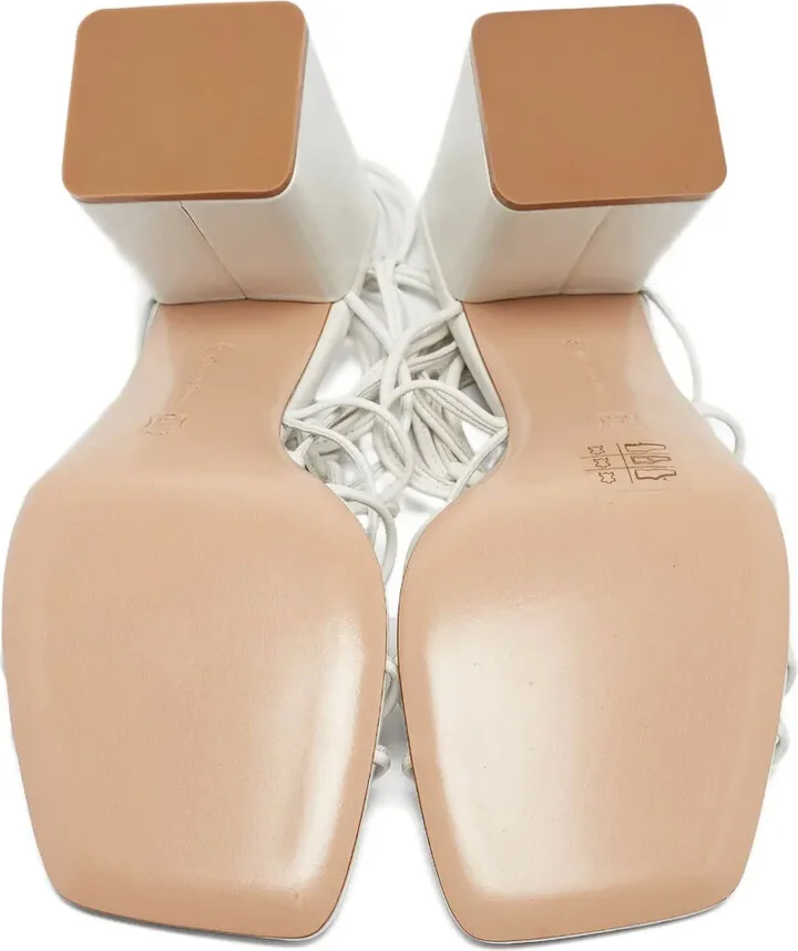 Pre-Owned 90mm Knotted Leather Sandals - Image 4
