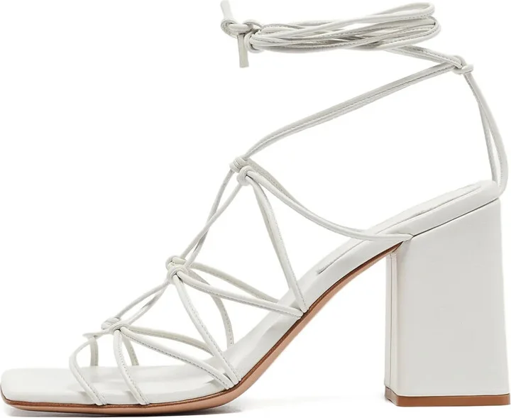 Pre-Owned 90mm Knotted Leather Sandals