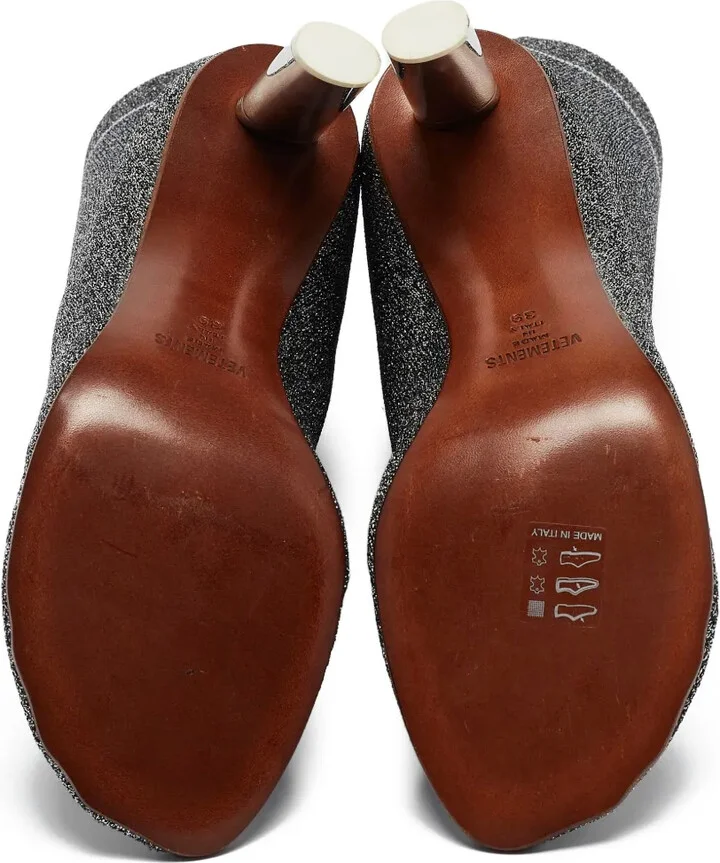 Pre-Owned 90mm Metallic Sock Boots - Image 4