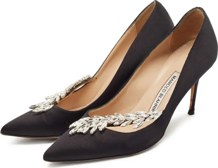 pre-owned 90mm Nadira crystal-embellishment stiletto pumps - Image 2