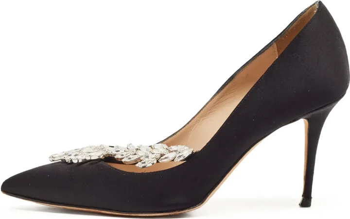 pre-owned 90mm Nadira crystal-embellishment stiletto pumps