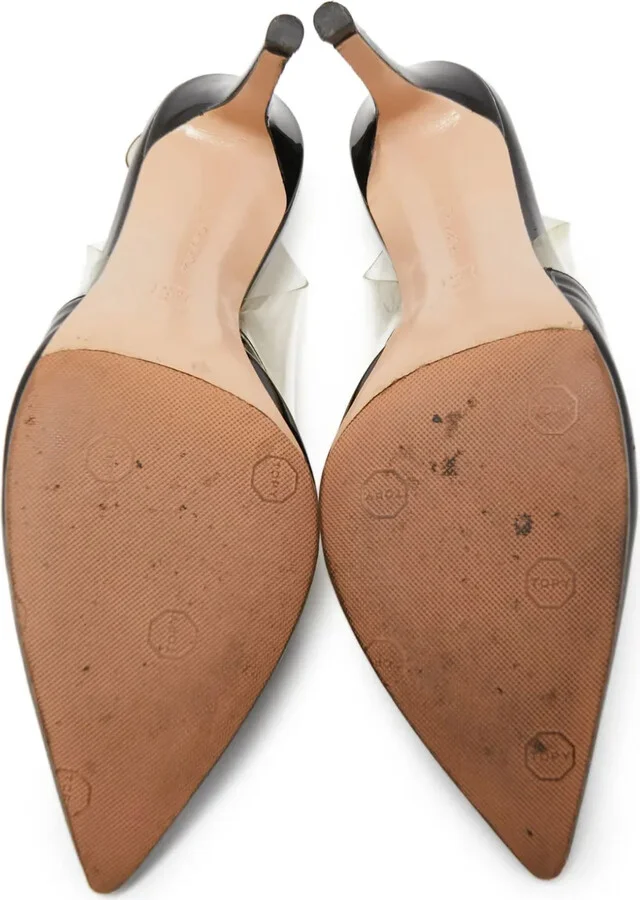 pre-owned 90mm Nicole transparent-panel slingback pumps - Image 5
