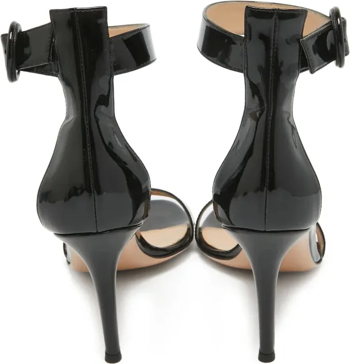pre-owned 90mm Portofino patent-leather ankle-strap sandals - Image 3