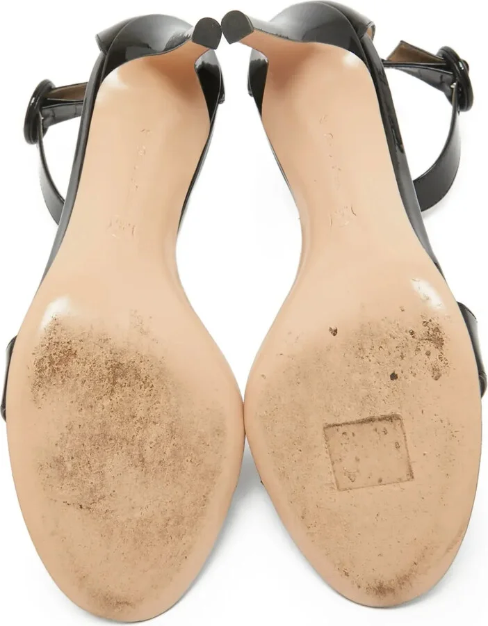 pre-owned 90mm Portofino patent-leather ankle-strap sandals - Image 4
