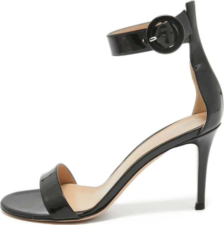 pre-owned 90mm Portofino patent-leather ankle-strap sandals